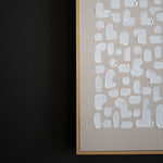Khaki and White Abstract Framed Artwork