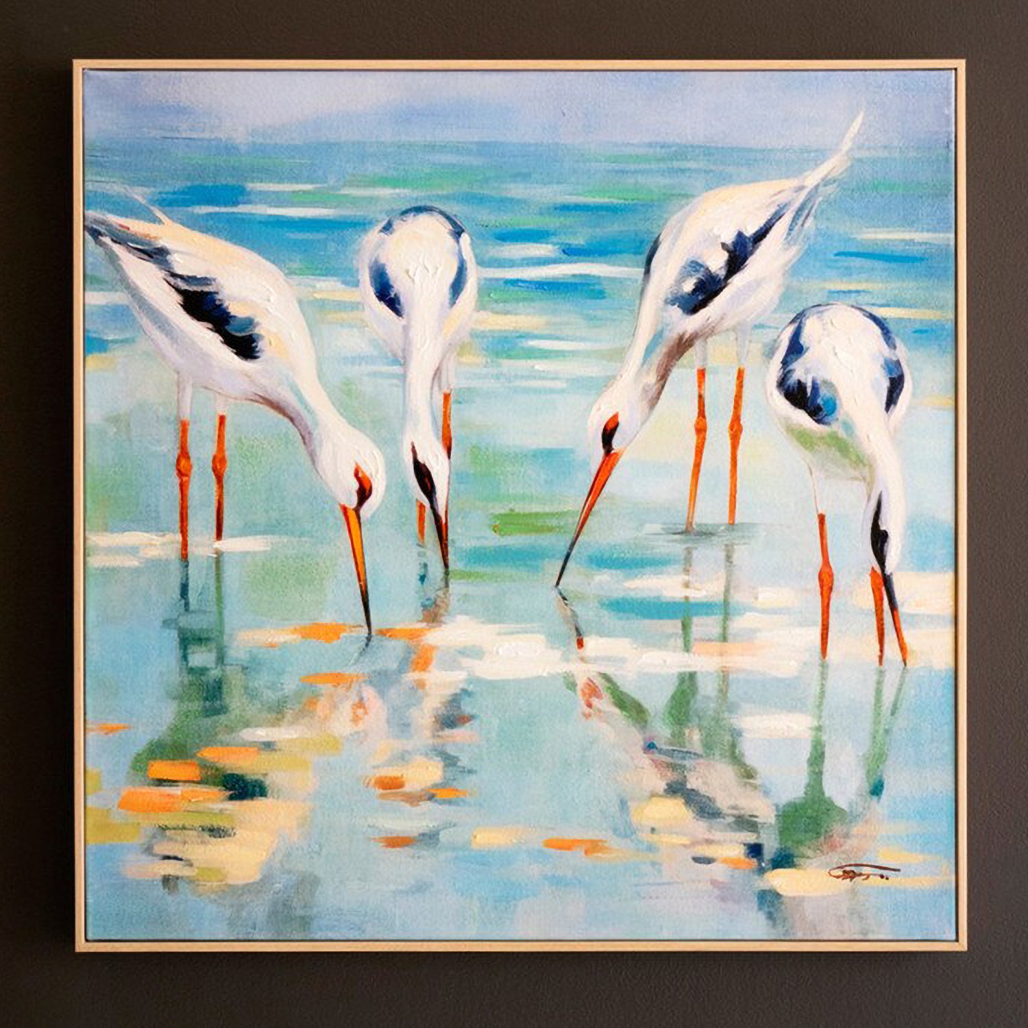 Shore Birds Framed Acrylic Artwork