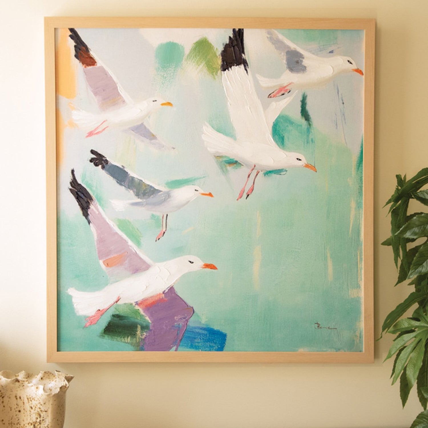 Seagulls Framed Painting