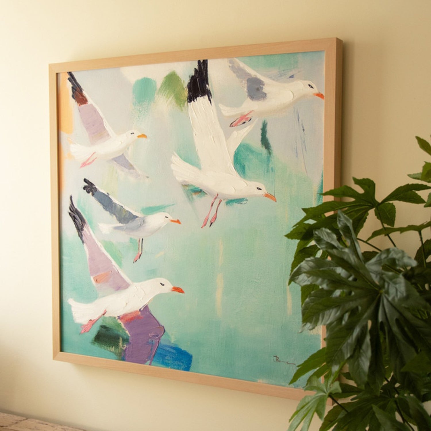 Seagulls Framed Painting