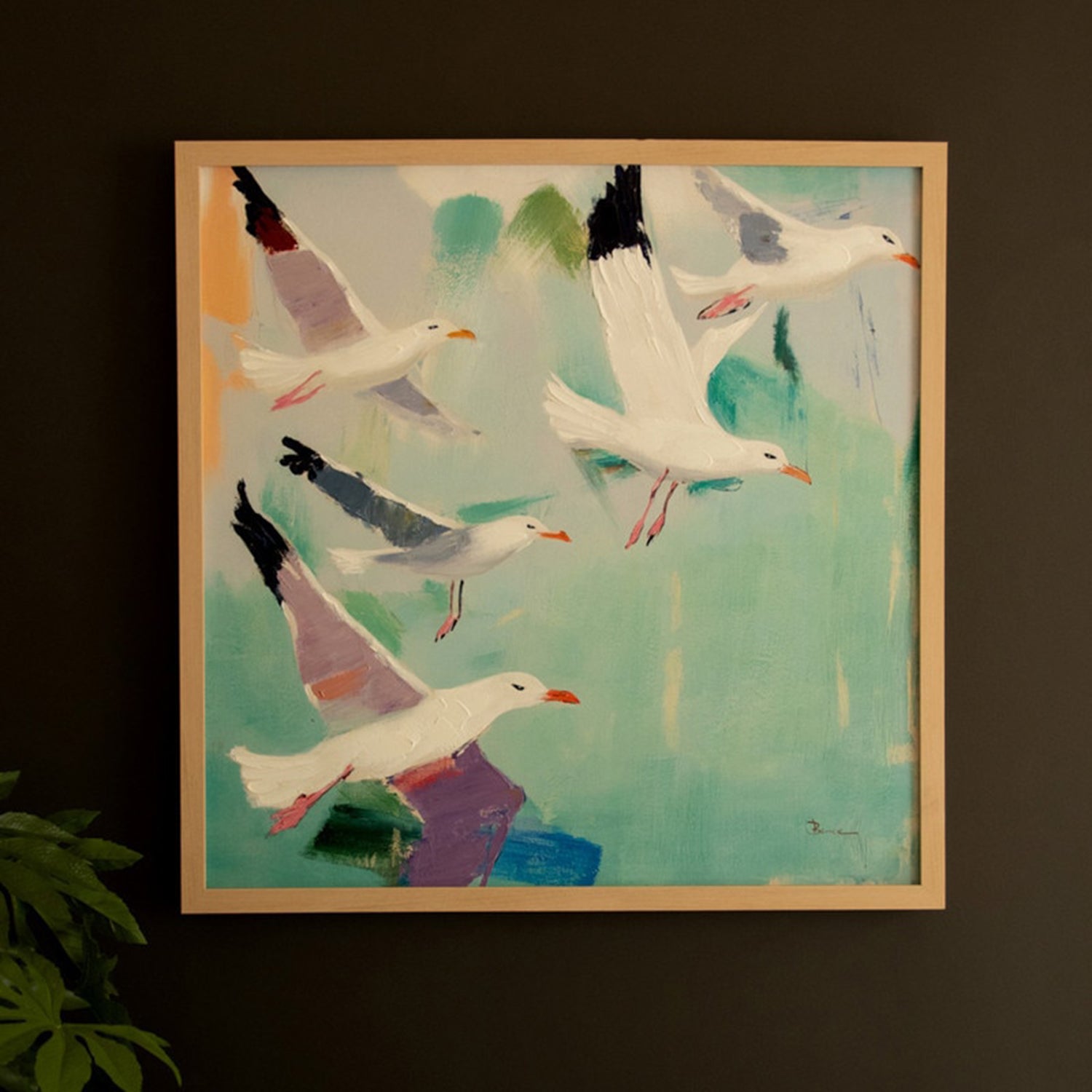 Seagulls Framed Painting