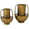 Antique Brass Metal Vase Set of 2
