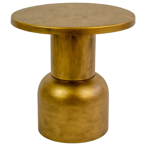 Antique Brass Round Accent Table