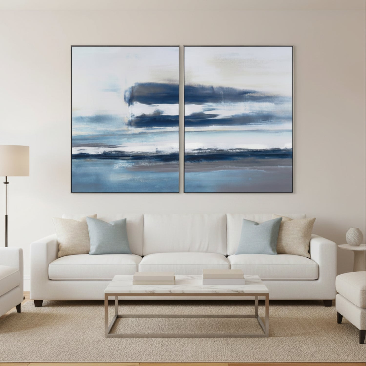 John Richard Carol Benson-Cobb Horizon's Break Diptych Framed Art Set of 2