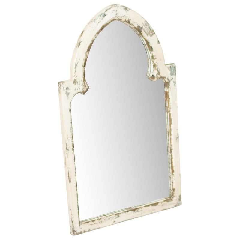 White Wood Framed Wall Mirror
