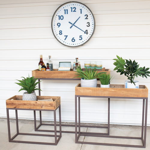 Rustic Recycled Wood Console Table Set of 3