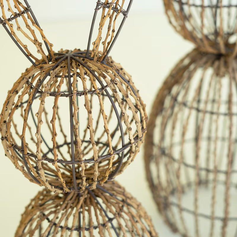 Twig and Iron Rabbit Set of 2