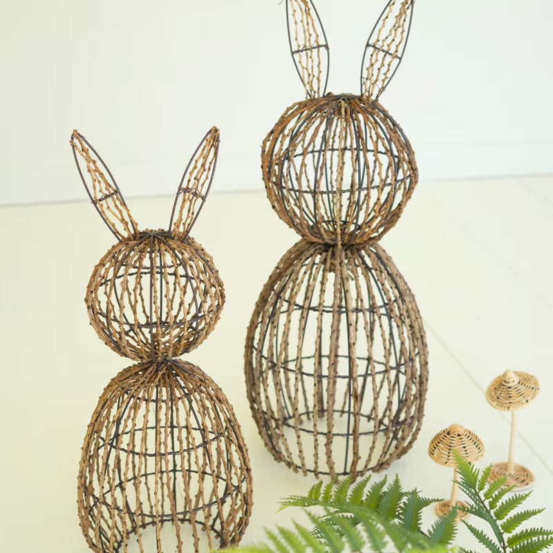 Twig and Iron Rabbit Set of 2