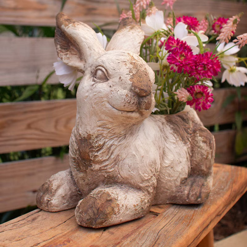 Rabbit Faux Concrete Planter