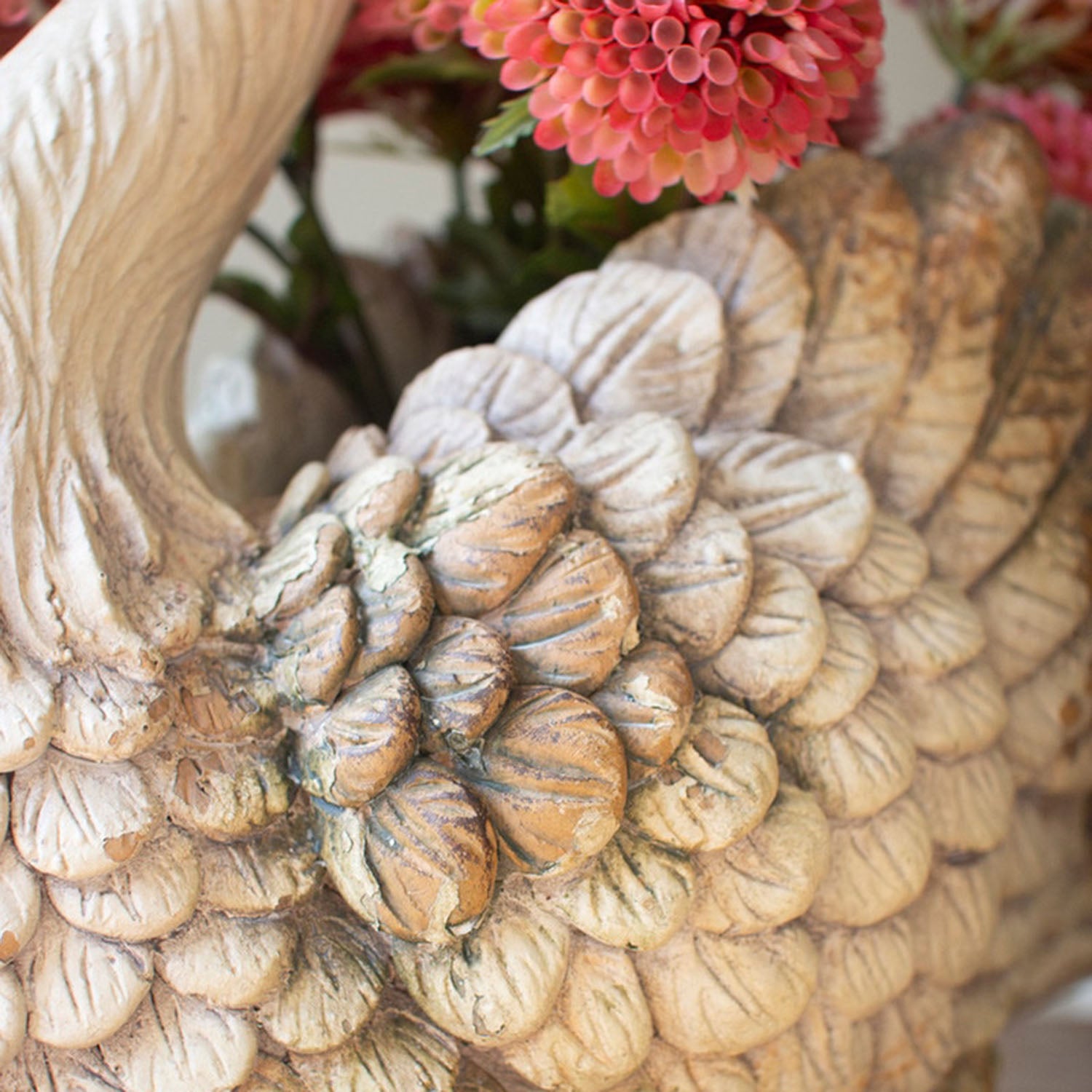 Faux Concrete Swan Planter
