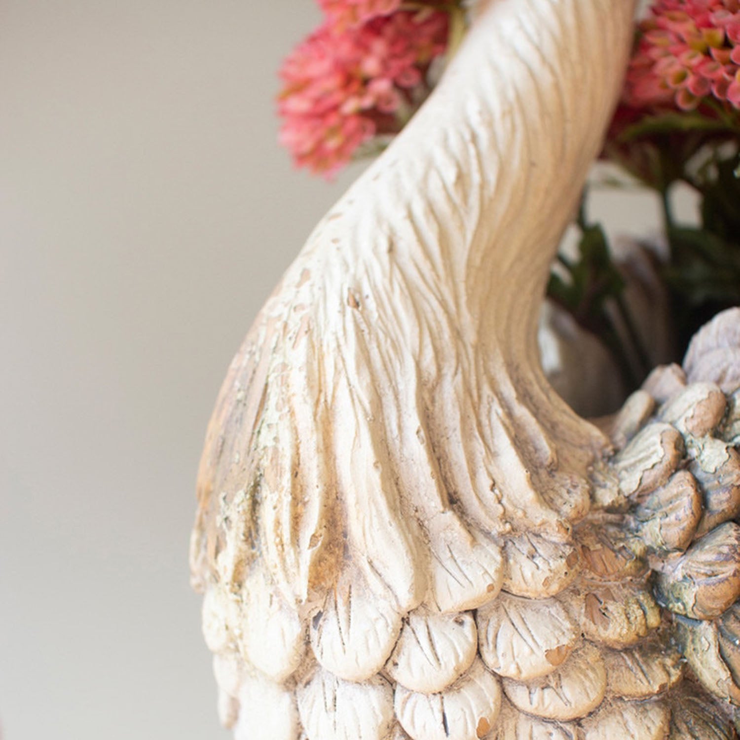 Faux Concrete Swan Planter