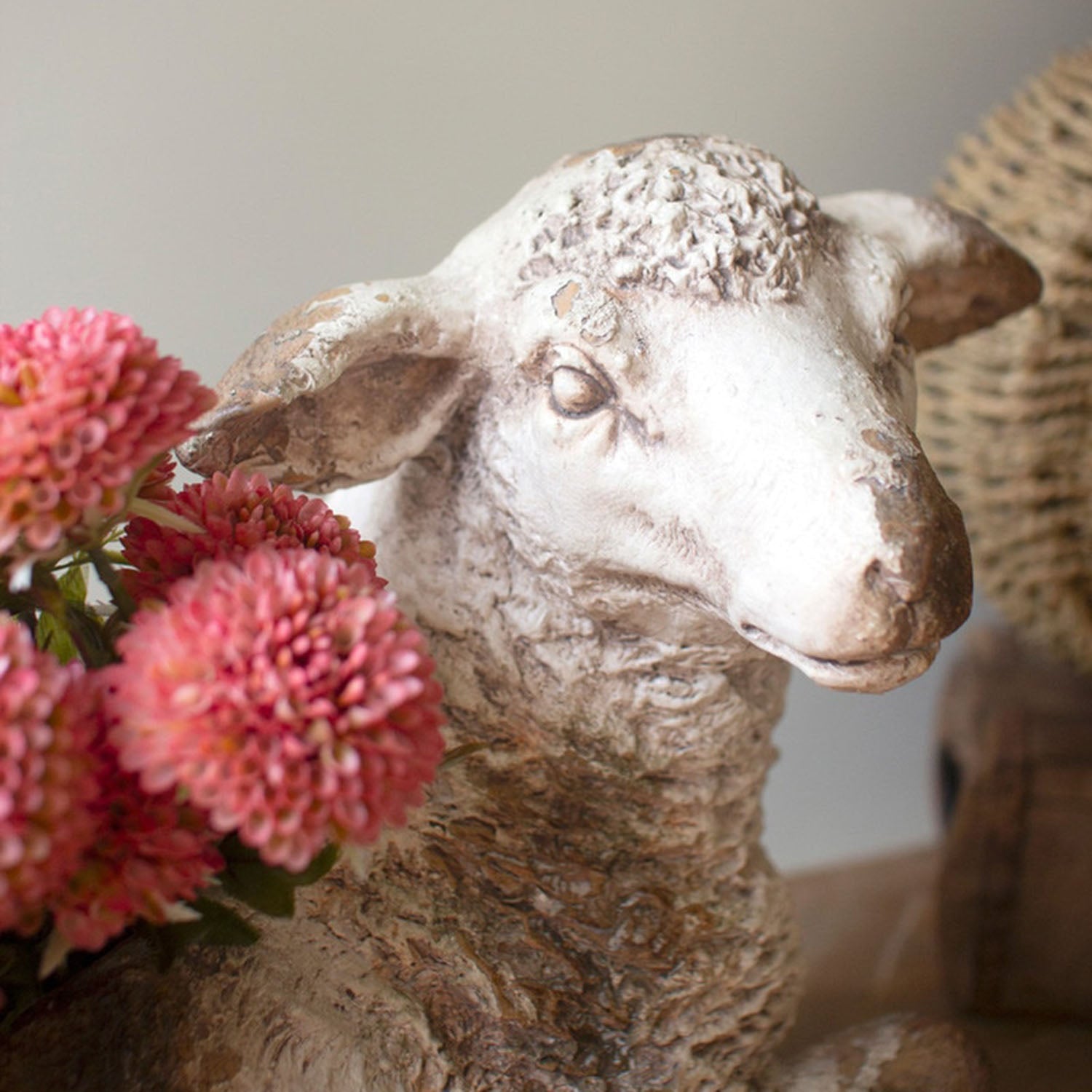 Faux Concrete Sheep Planter