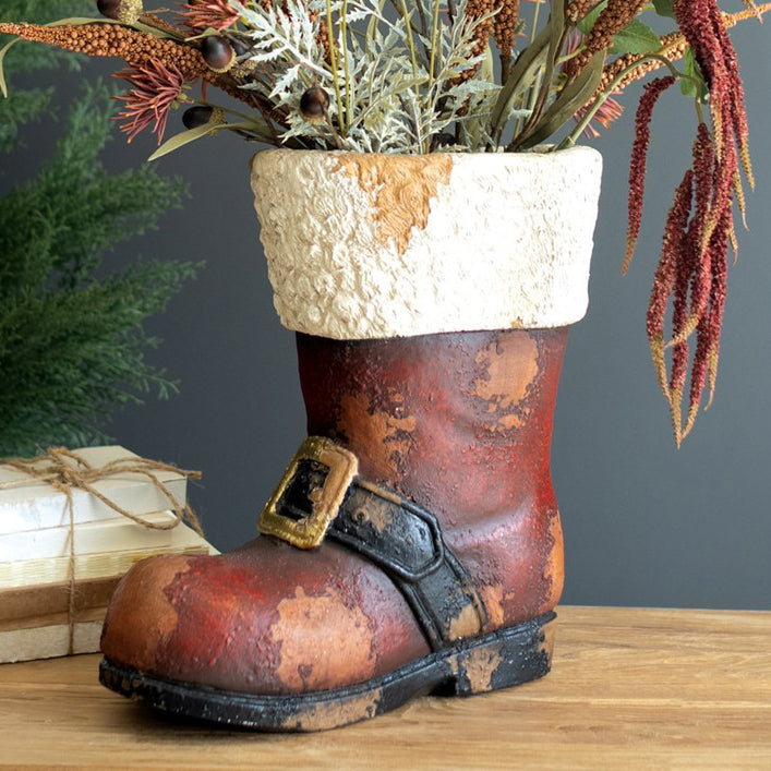 Faux Concrete Santa Boot