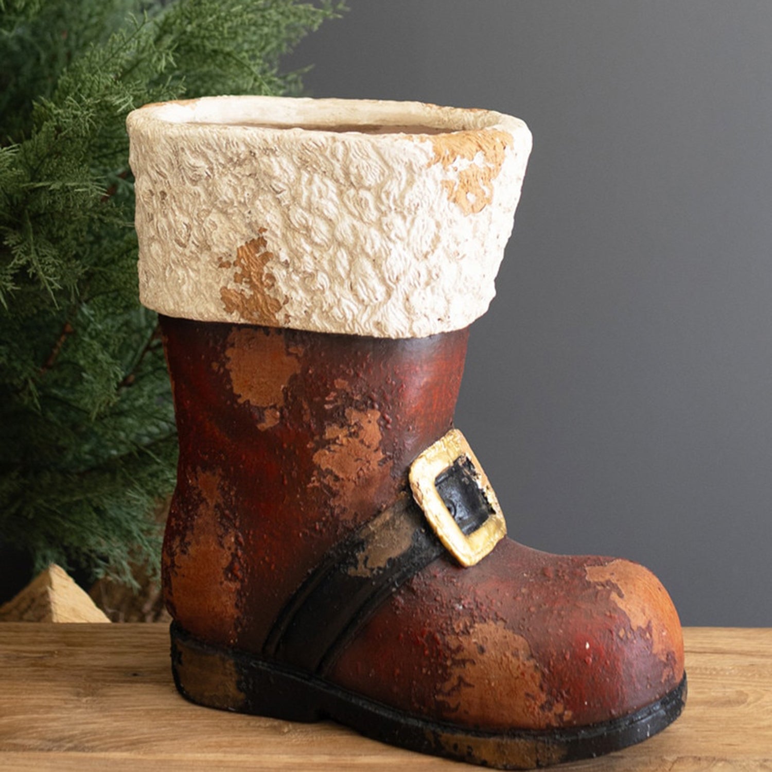 Faux Concrete Santa Boot