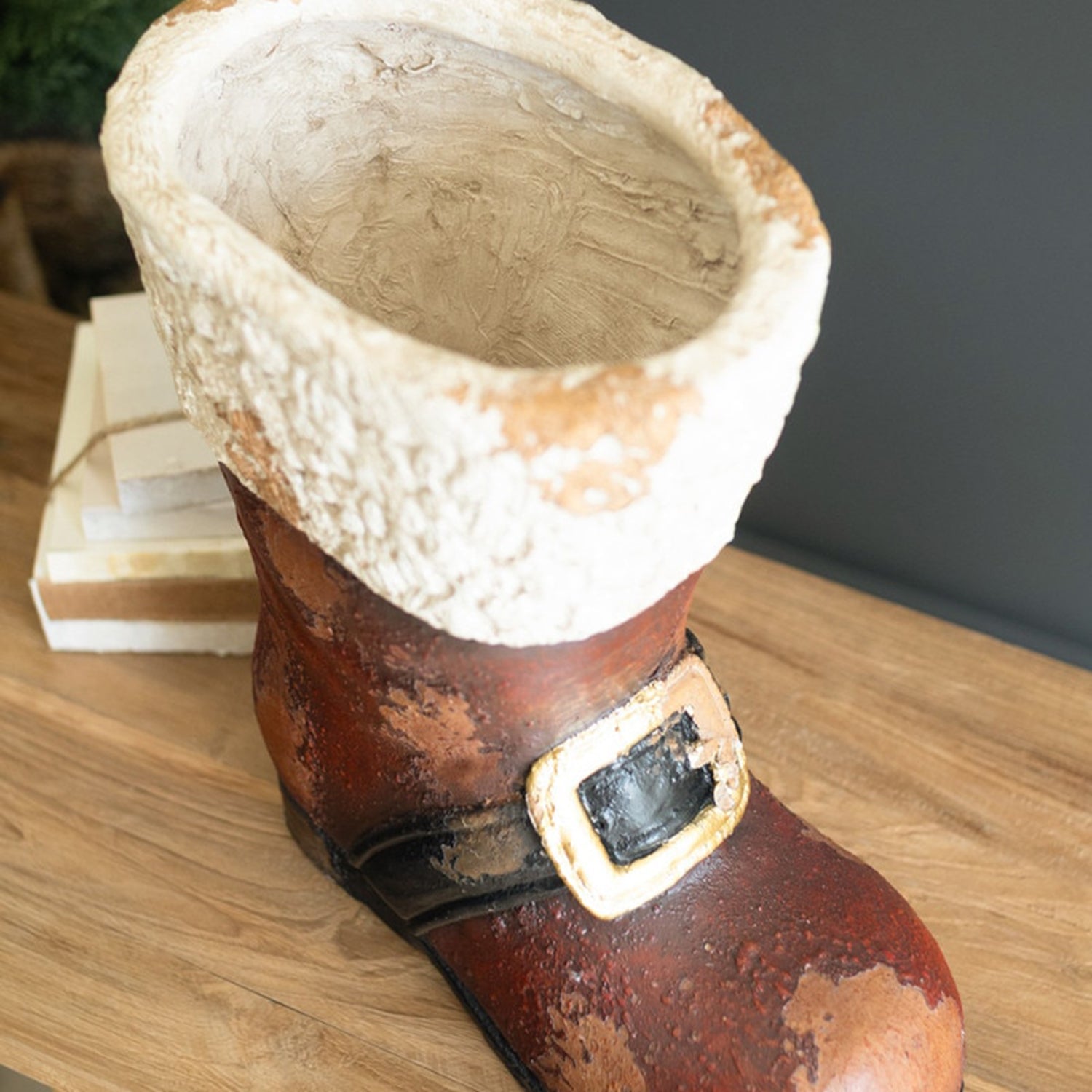 Faux Concrete Santa Boot