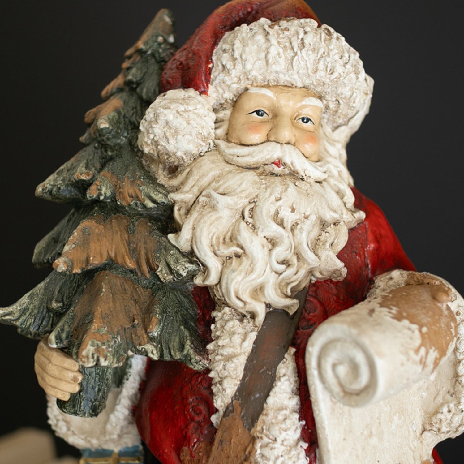 Faux Concrete Santa with List