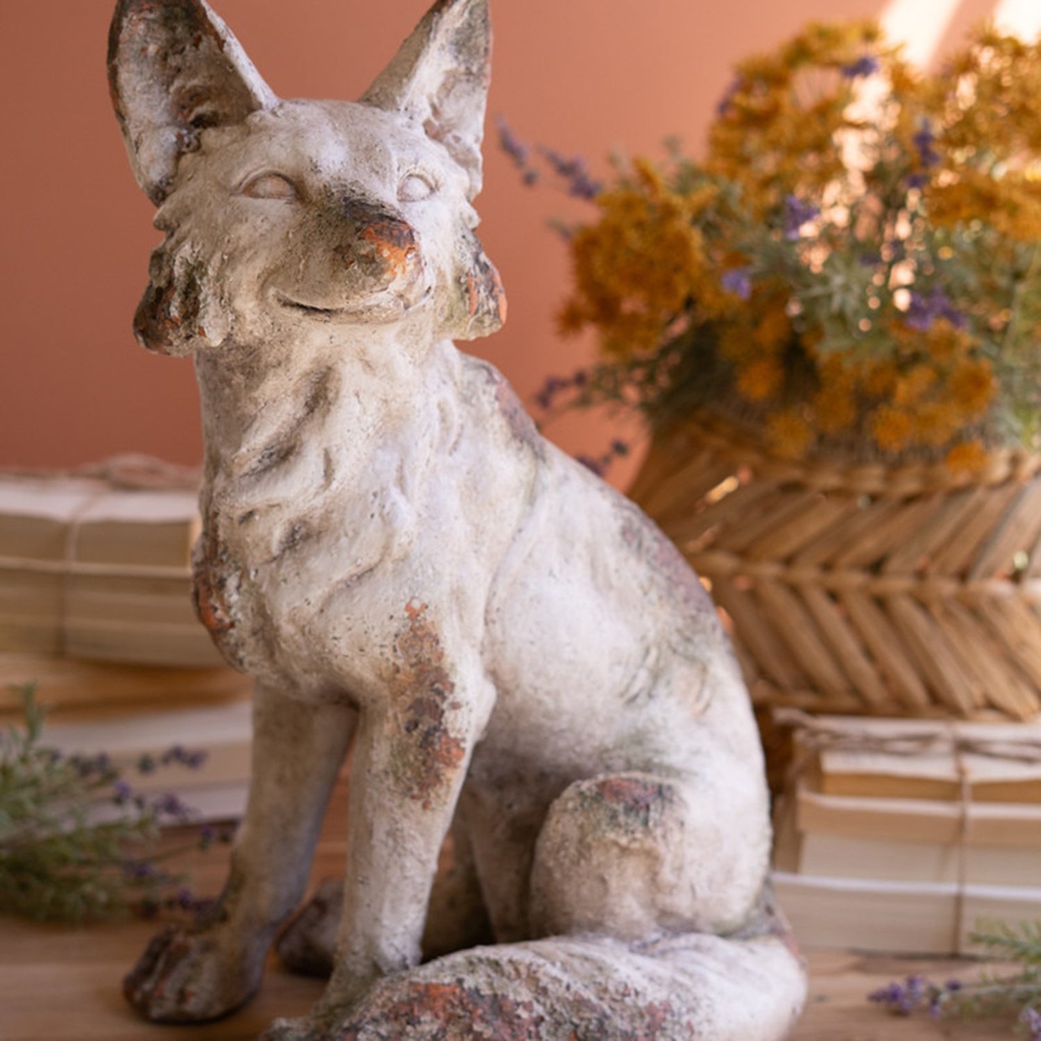 Faux Concrete Fox Sitting #2