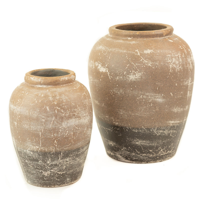 Two Toned Urn Set of 2