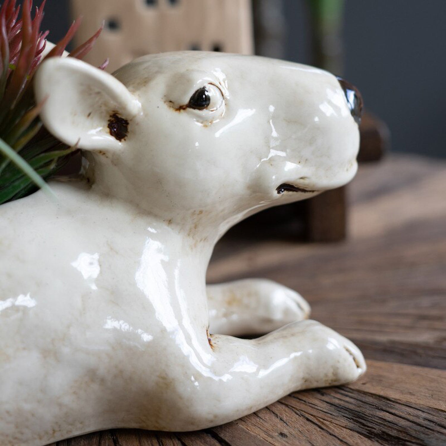 Ceramic Bull Terrier Planter