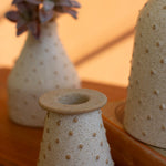 Knobby Ceramic Bud Vase/Taper Candle Holder Set of 3