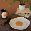 Ceramic Fried Egg Platter Set of 4