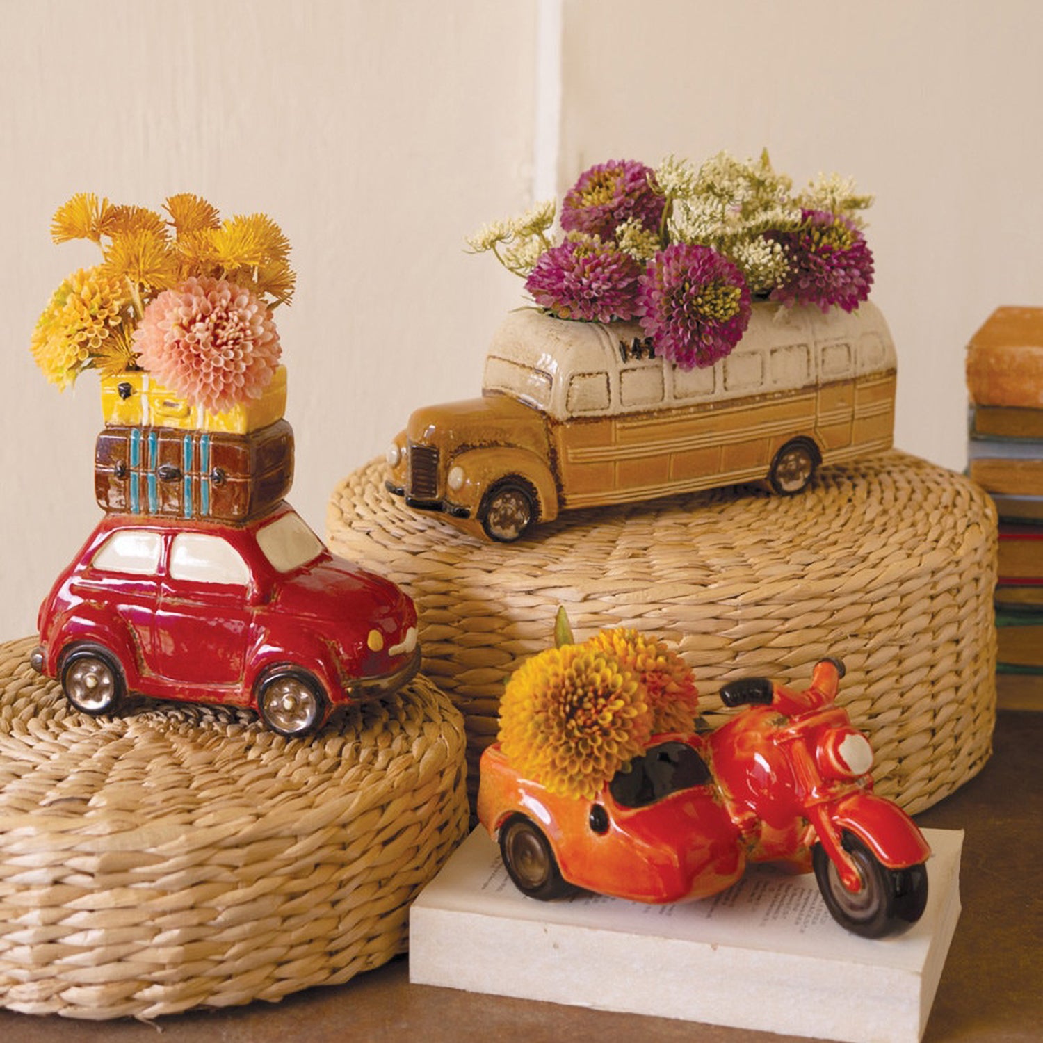 Motorcycle with Sidecar Planter