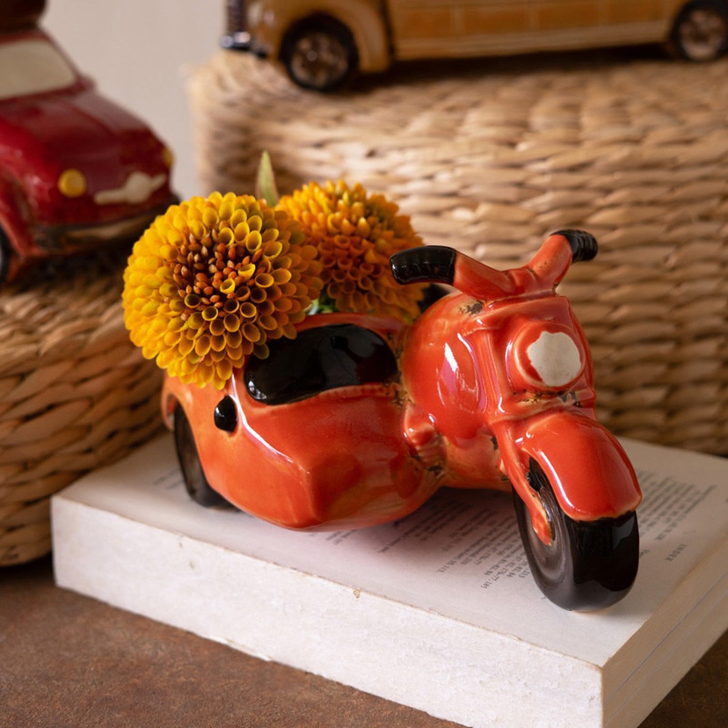 Motorcycle with Sidecar Planter
