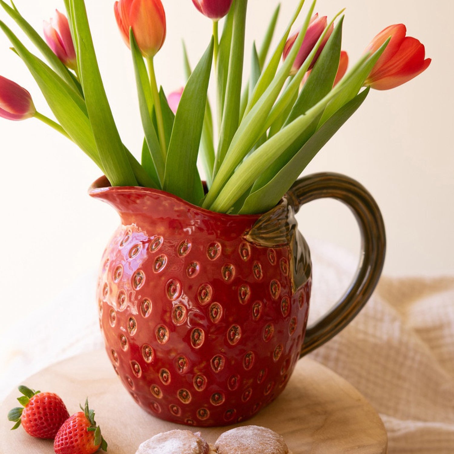Strawberry Ceramic Pitcher