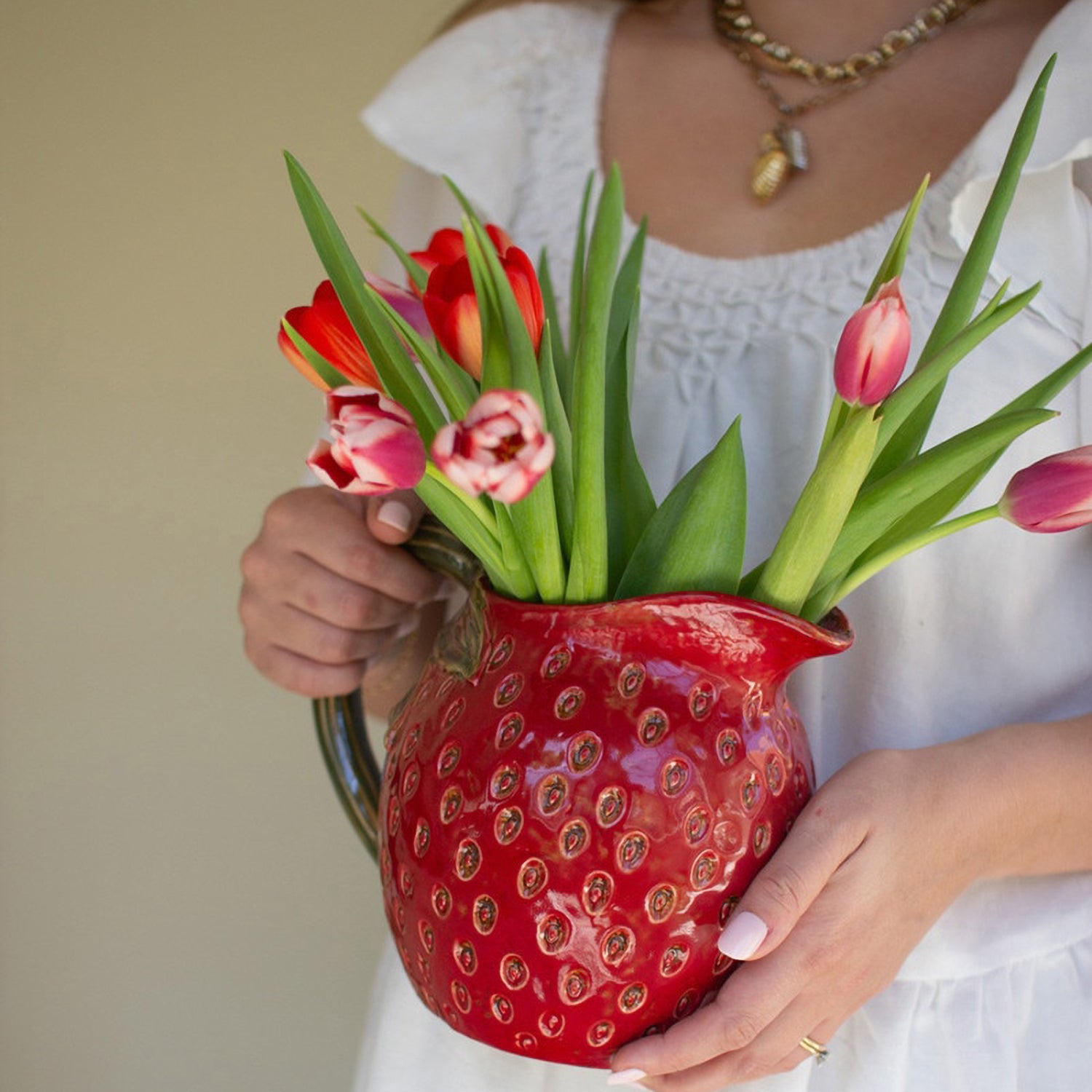 Strawberry Ceramic Pitcher