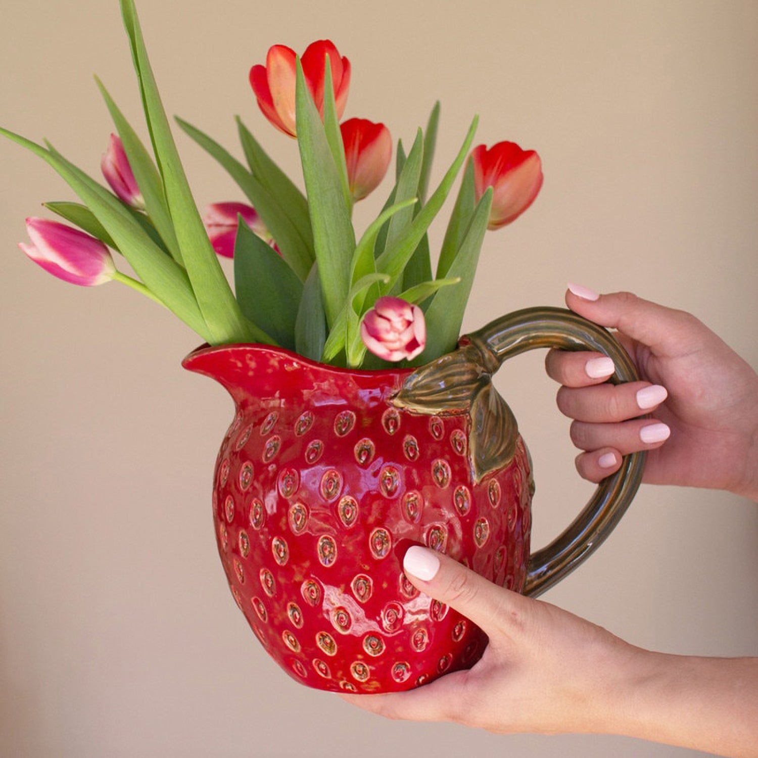 Strawberry Ceramic Pitcher