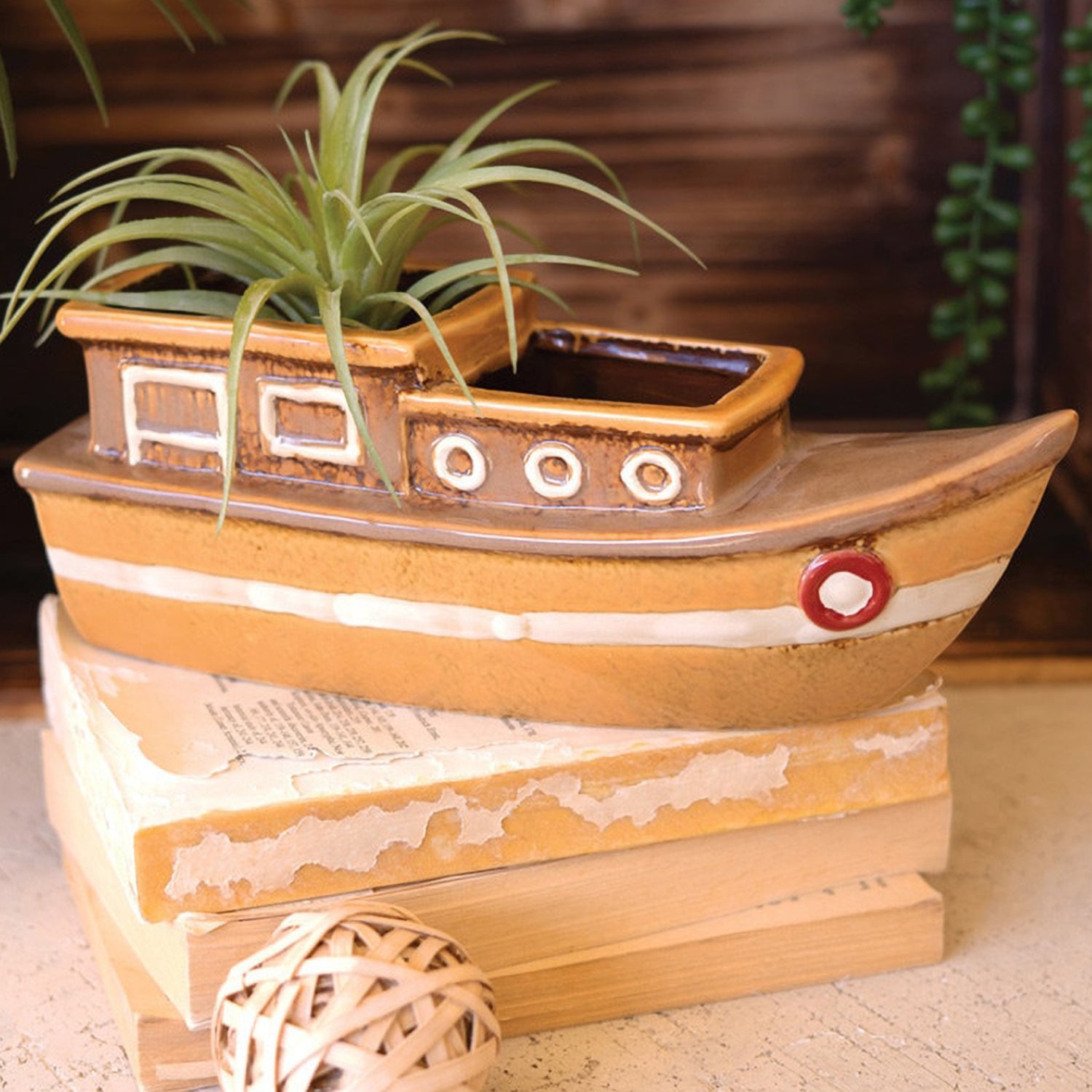 Boat Ceramic Planter