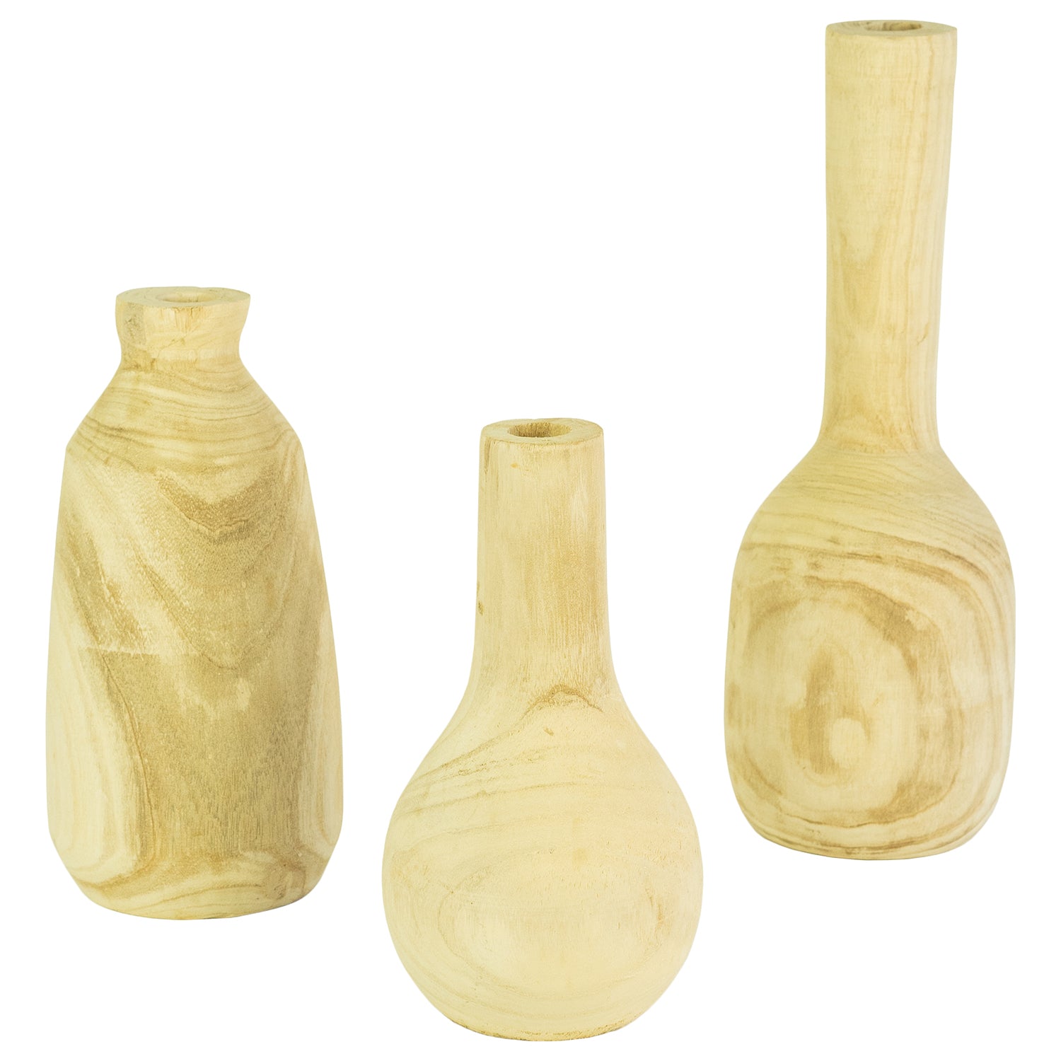Wooden Tall Vase Set of 3