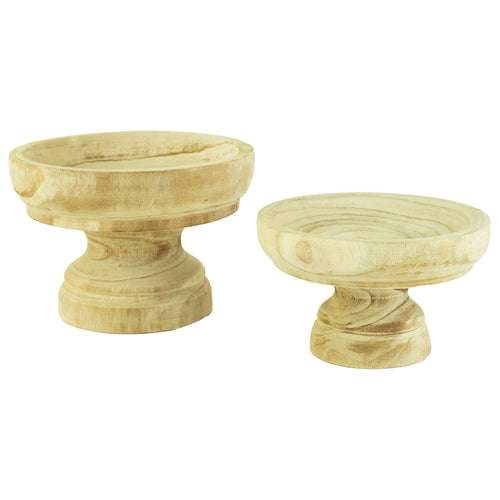 Turned Wooden Plant Stand Set of 2
