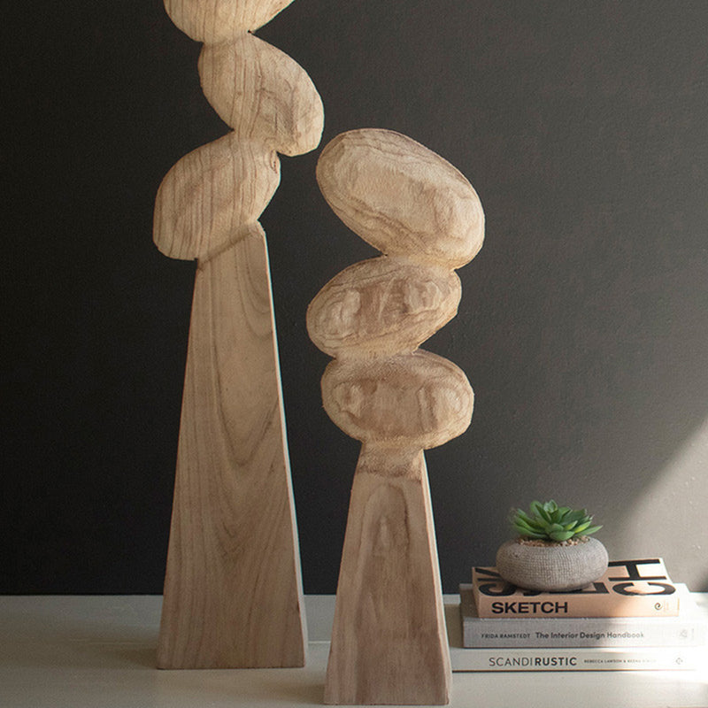 Balance Wooden Table Top Sculpture Set of 2