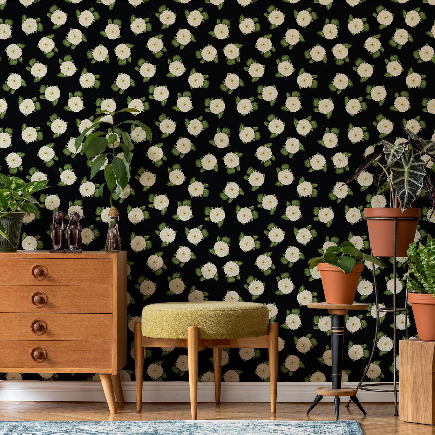 Mitchell Black Dahlia Wallpaper