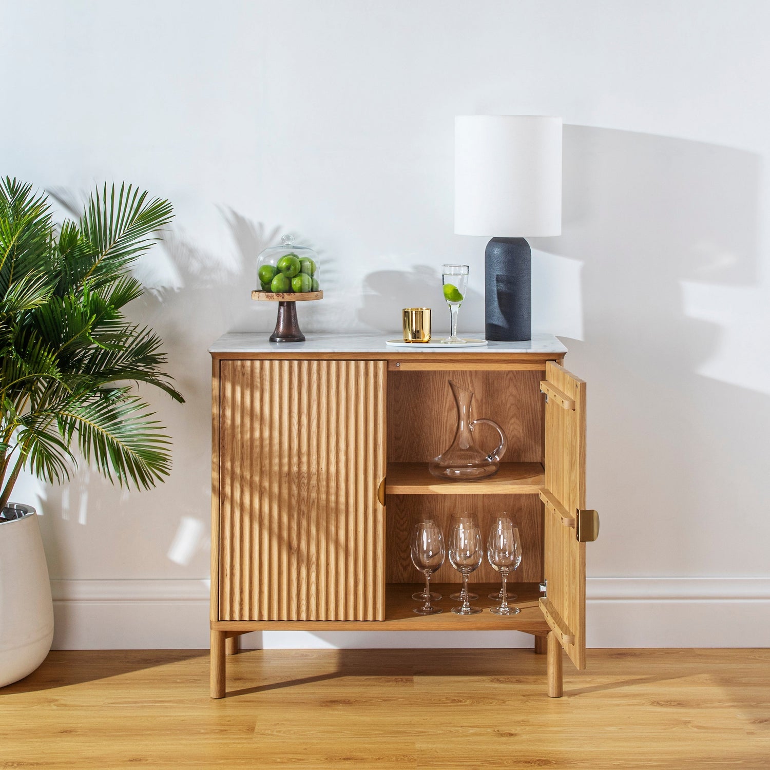 Co. House Designs Olive Reeded Natural Cabinet