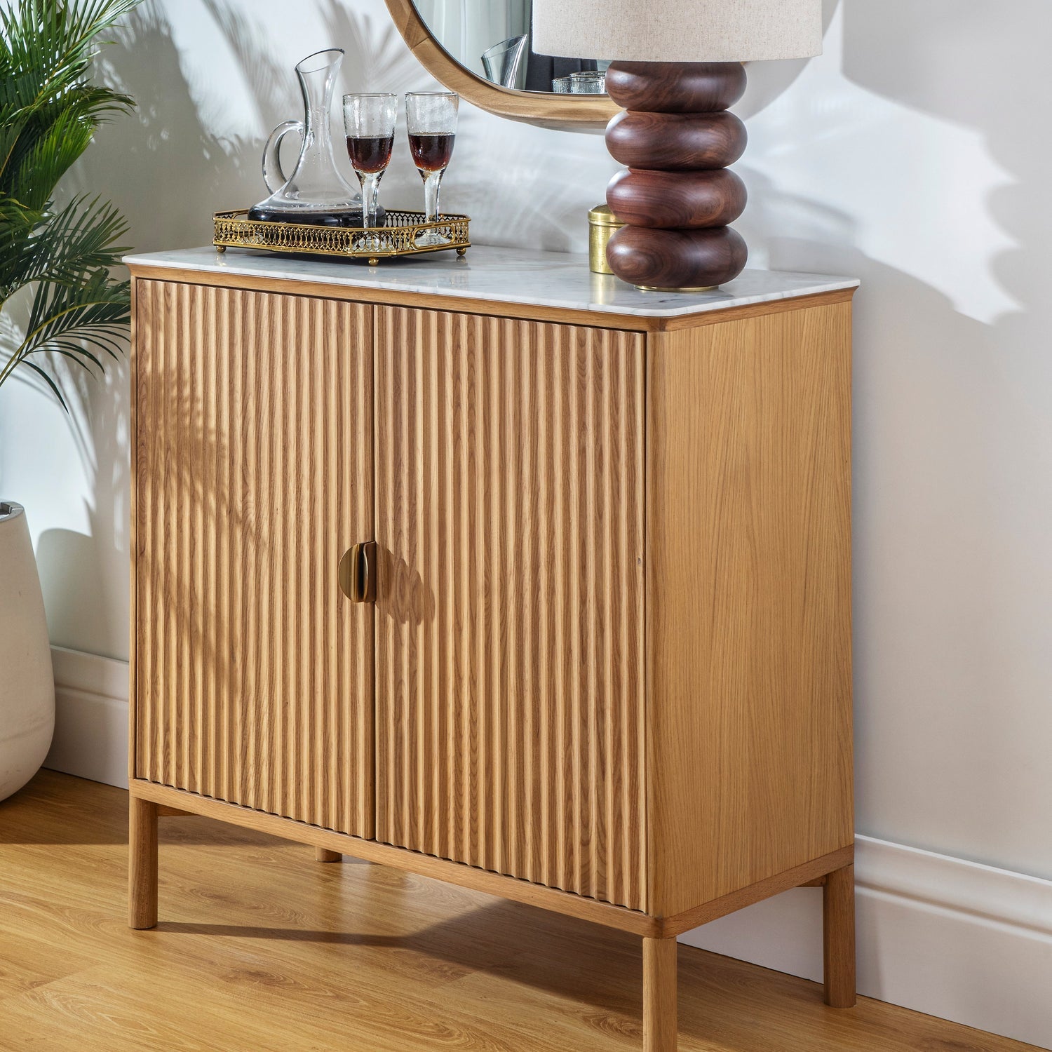 Co. House Designs Olive Reeded Natural Cabinet