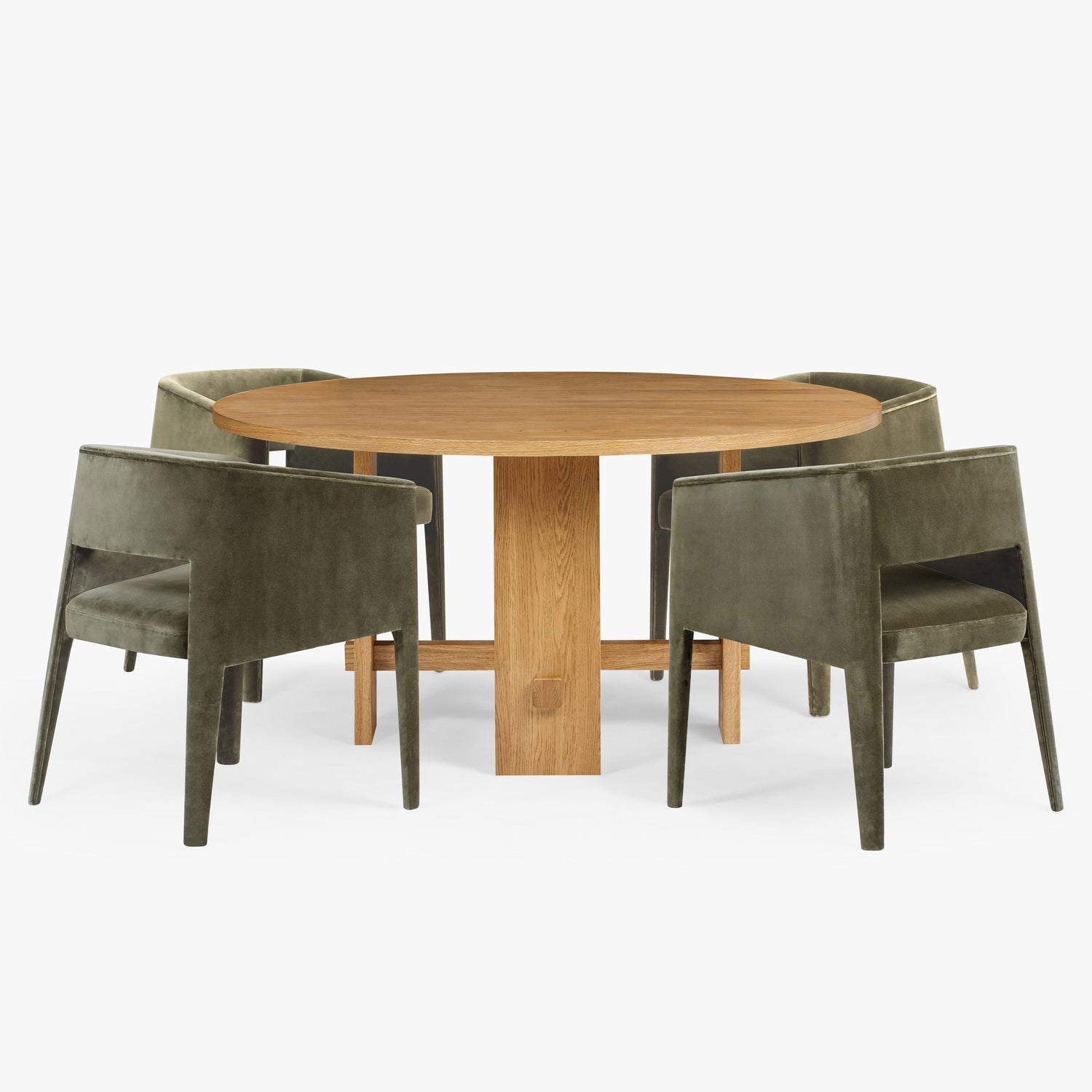 Co. House Designs Saguaro Round Oak Honey Dining Table