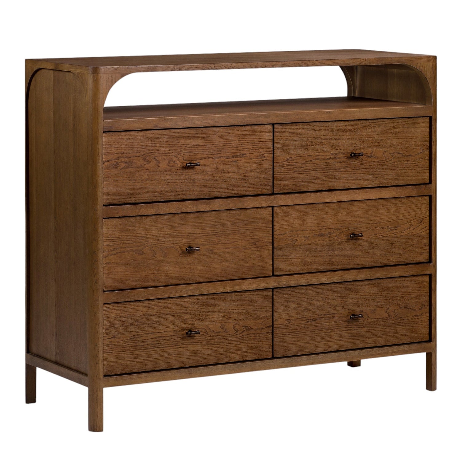 Co. House Designs Cali 6-Drawer Oak Walnut Dresser