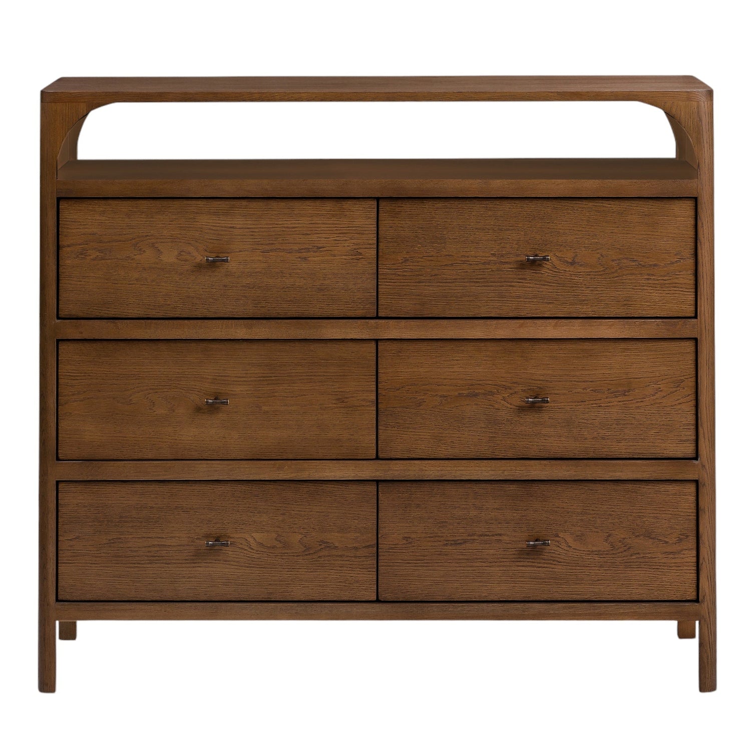 Co. House Designs Cali 6-Drawer Oak Walnut Dresser
