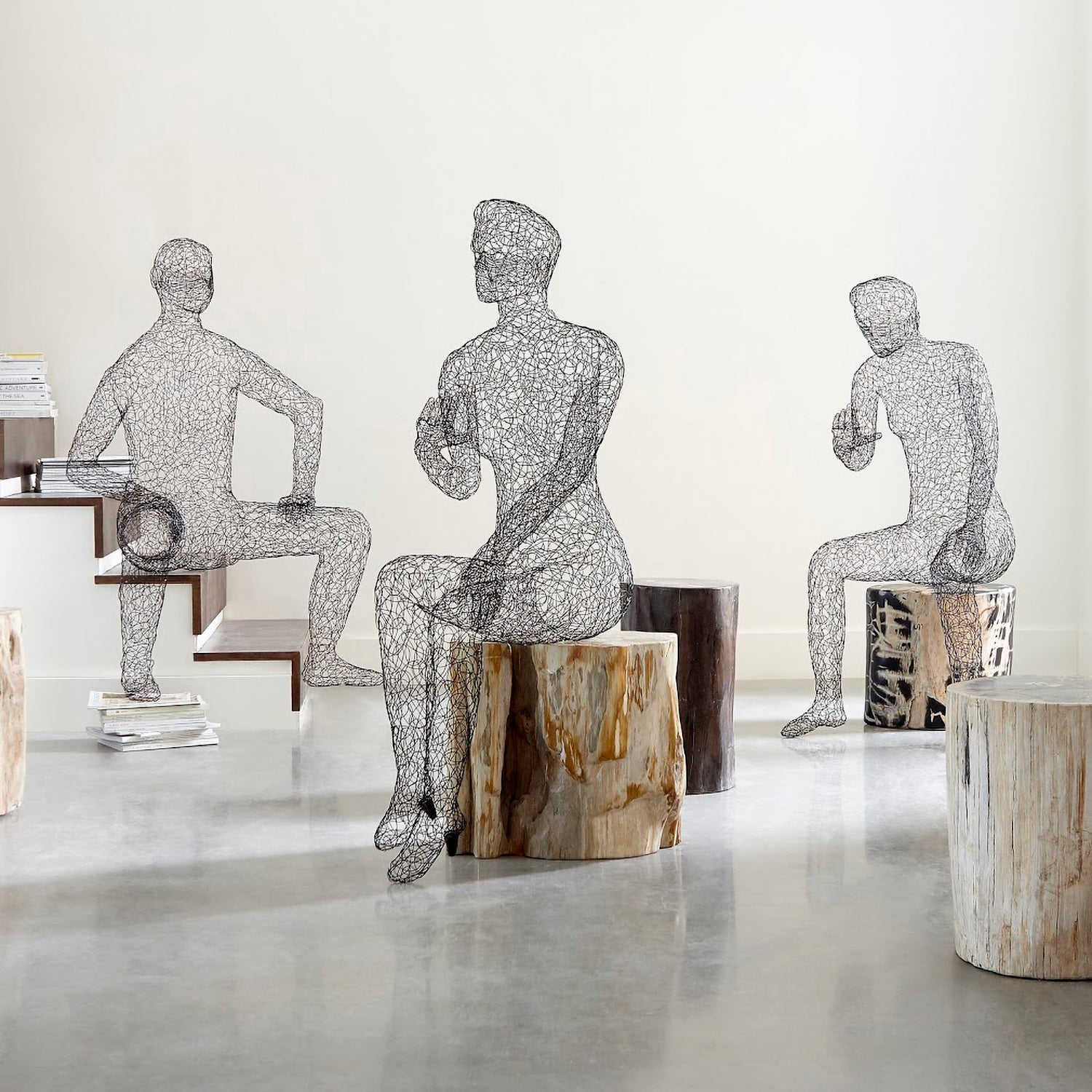 Phillips Collection Crazy Wire Lounging Male Sculpture