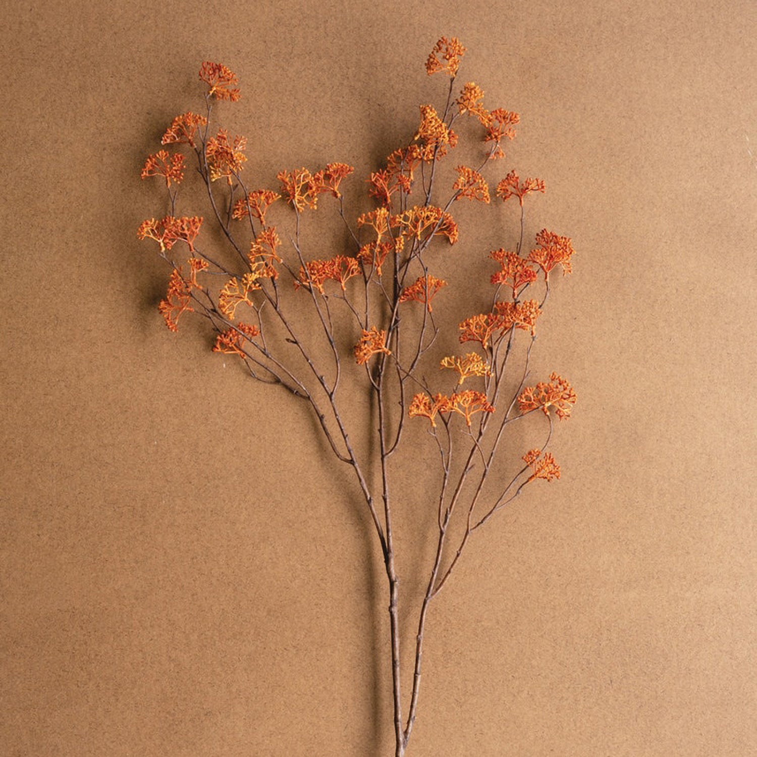Rust Rice Flower Faux Plant Stem Set of 6