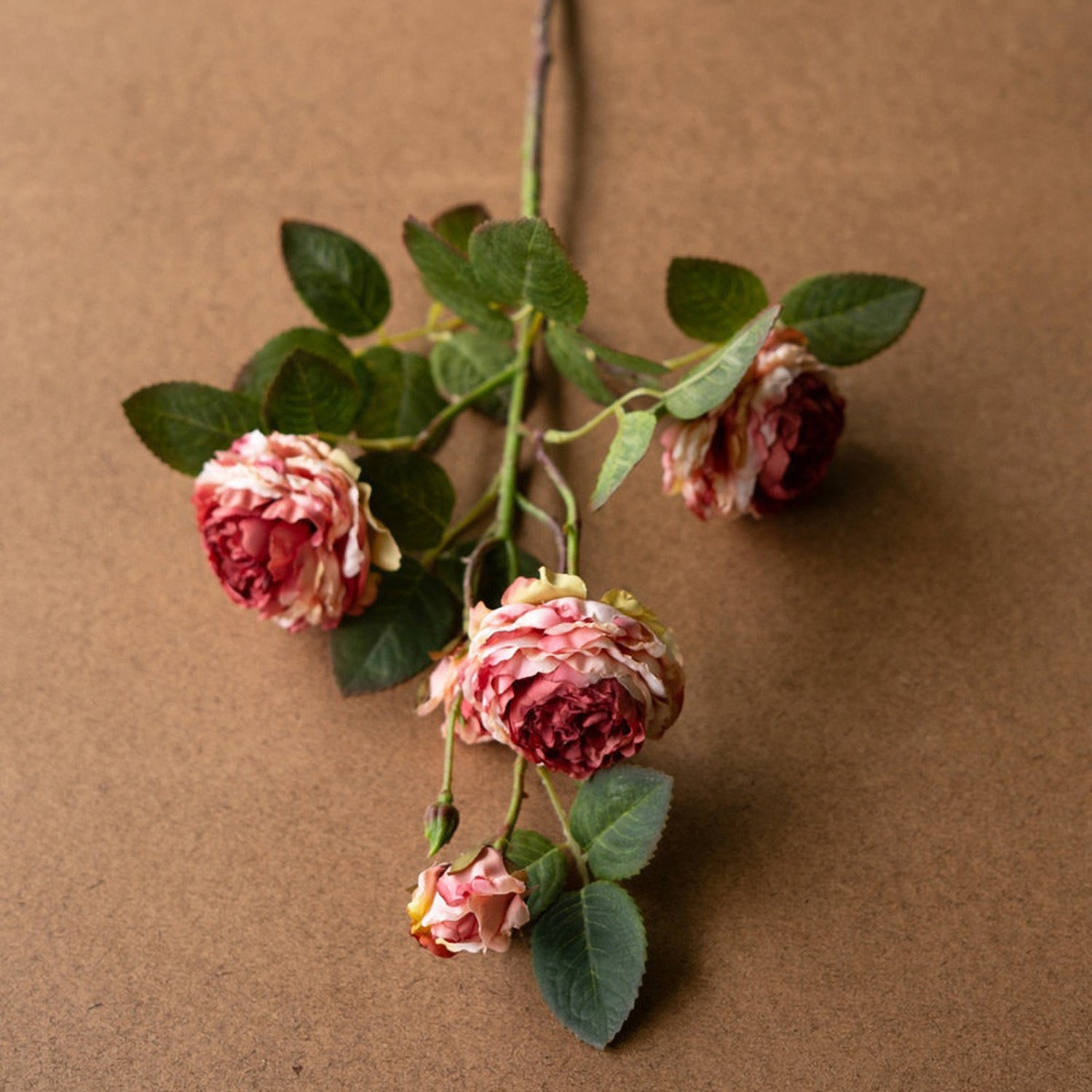 Antique Garden Rose Faux Plant Stem Set of 6