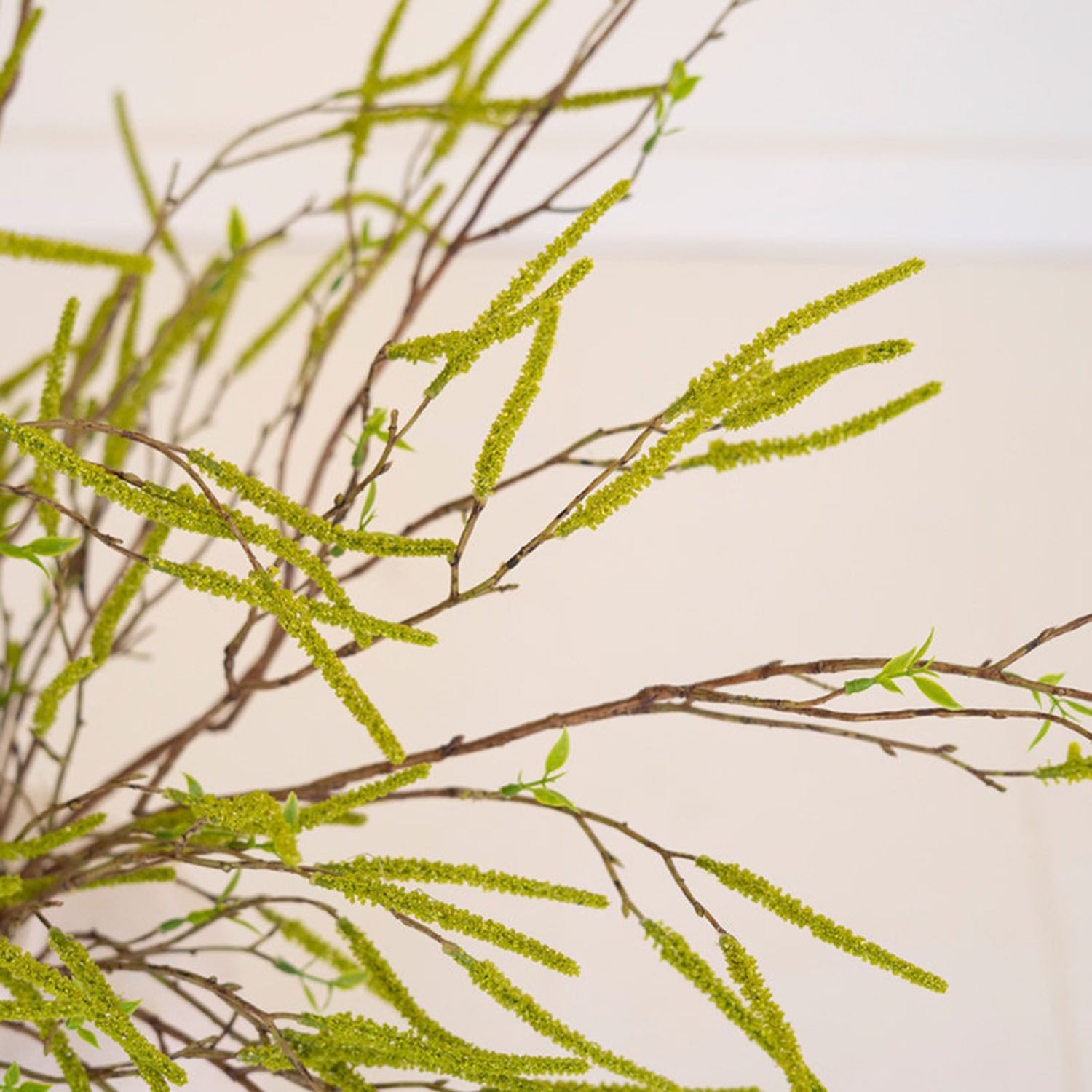 Faux Green Willow Flowers Spray Set of 6