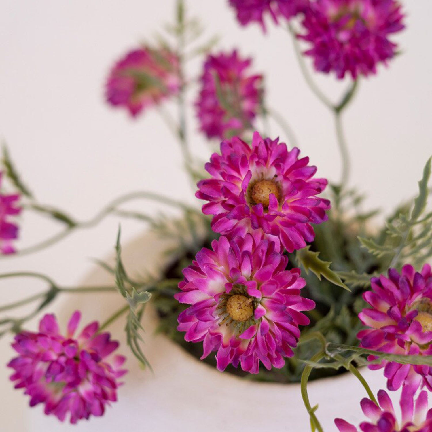 Faux Magenta Mum Spray Set of 6