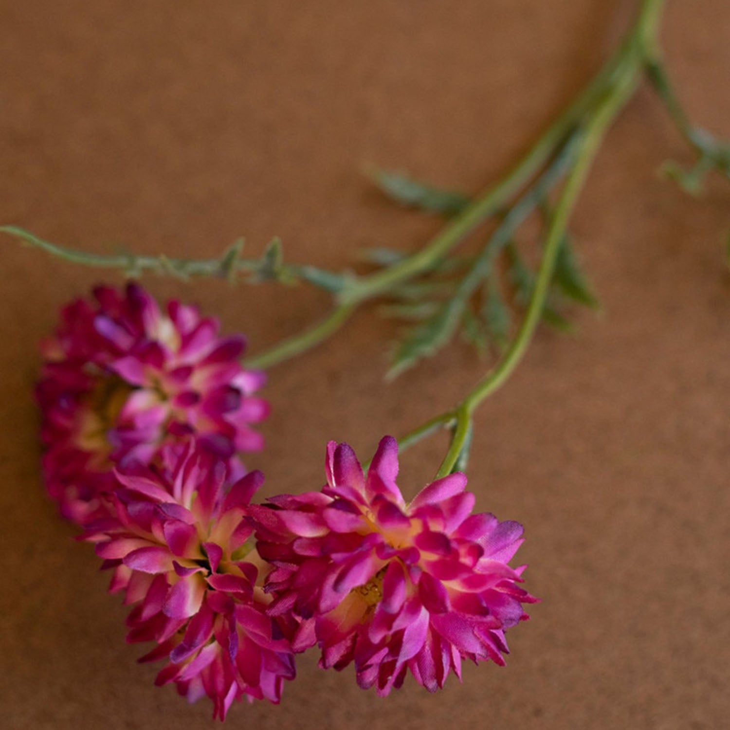 Faux Magenta Mum Spray Set of 6