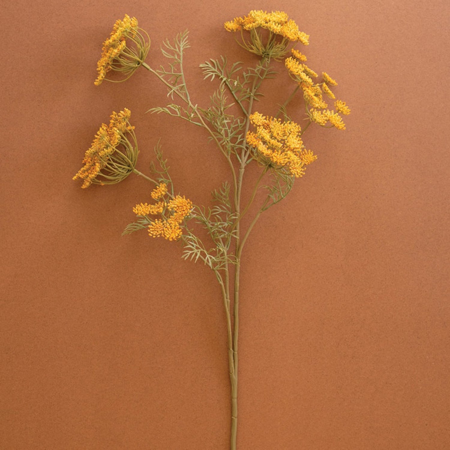 Artificial Yellow Lace Flower Faux Plant Stem