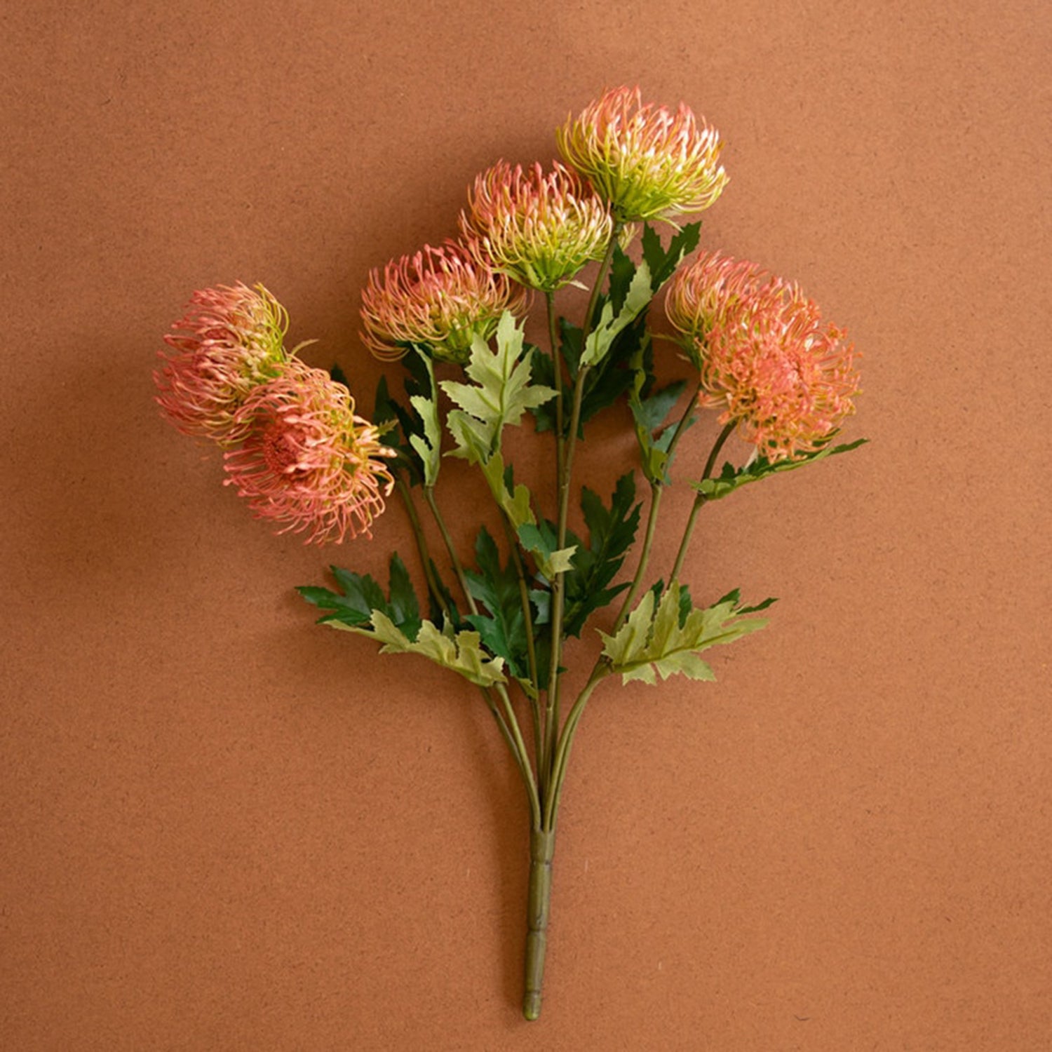 Artificial Pin Cushion Antique Blush Protea Faux Plant Stem