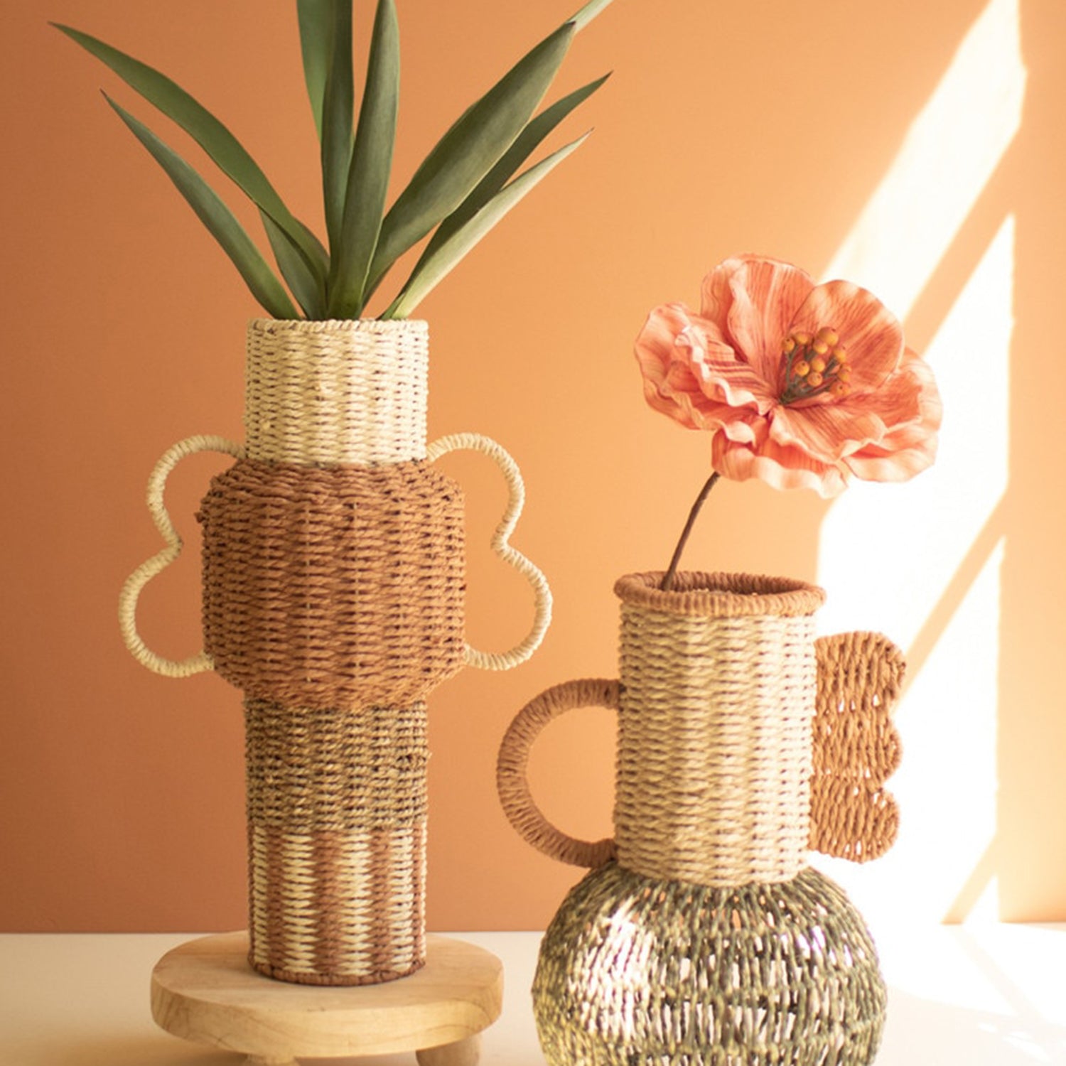 Twisted Paper Urn Set of 2