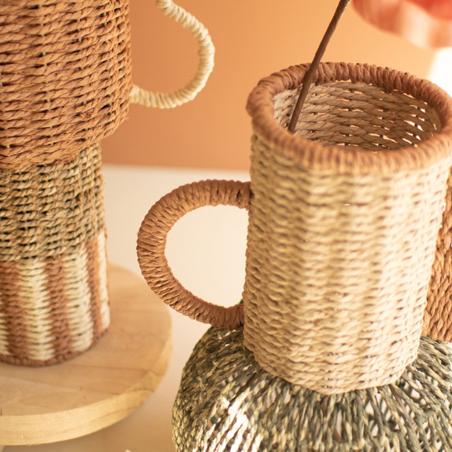 Twisted Paper Urn Set of 2